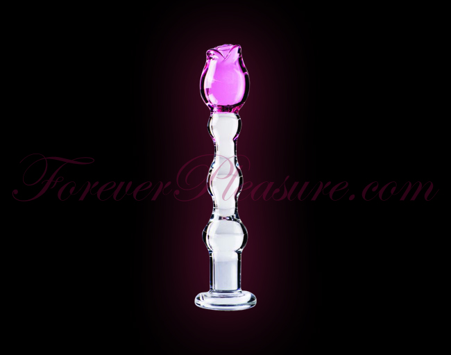 Icicles No.12 Hand Blown Glass Massager - Clear With Rose Tip
