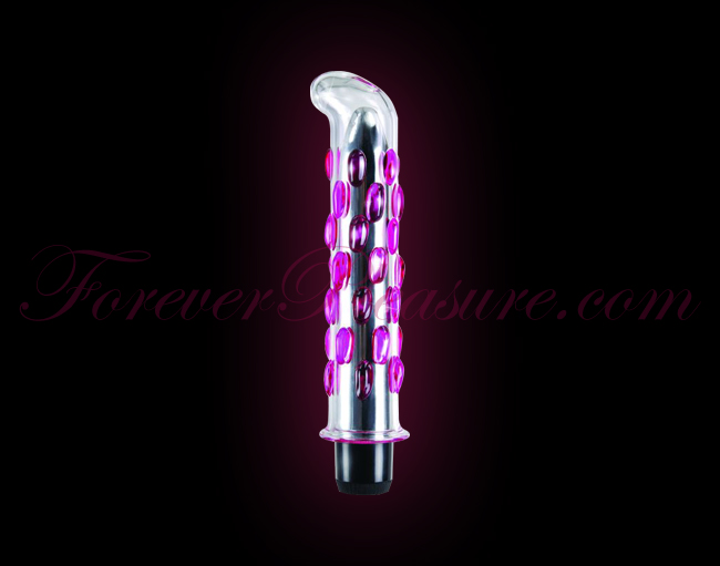 Icicles No.19 Glass Vibrator - Clear With Pink Beads