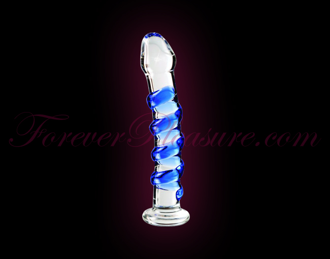 Icicles No.5 - Clear With Blue Swirls