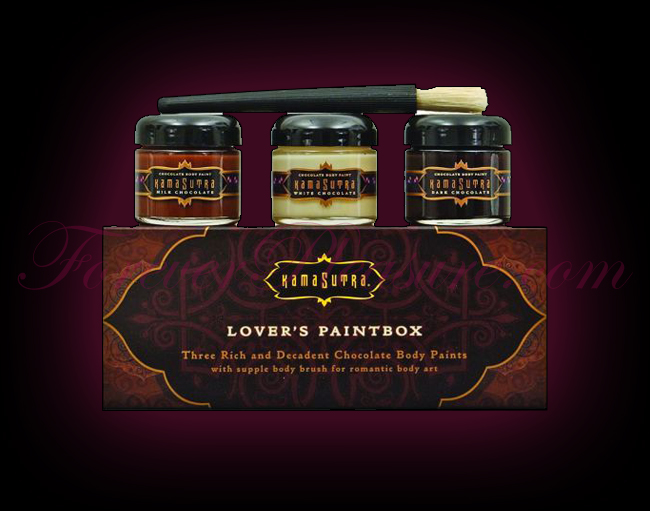 Kama Sutra Lover's Paintbox - 3 Chocolate Flavors w/ Brush